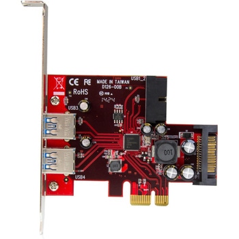 PCI Express拡張カード/PCIe 2.0 x1/4ポート USB-A 3.2 Gen 1 5Gbps/外2口+内2口/Type-A増設 インターフェース アダプター 拡張ボード/Windowsのみ StarTech.com