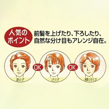 人毛100%カールショートおしゃれかつら(ピン付き) ファミリー・ライフ