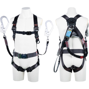 フルハーネス”コアハーネス”(ワン・ハンド巻取式+伸縮性ランヤードタイプ) - ツヨロン(藤井電工)