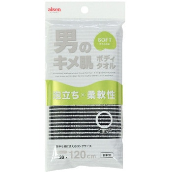 男のキメ肌ボディタオル やわらかめ アイセン