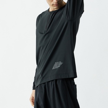 ゆったりストレッチ 冷感ロングスリーブ ハーフジップ クルーネックシャツ おたふく手袋