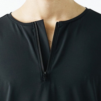 ゆったりストレッチ 冷感ロングスリーブ ハーフジップ クルーネックシャツ おたふく手袋