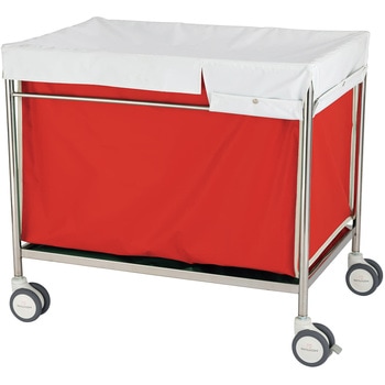 マツヨシ 蓋付きランドリーカートL レッド MY-WC04L 886X586X805 松吉医科器械