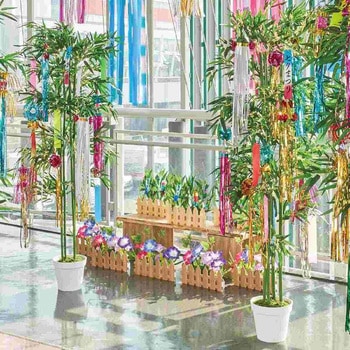 夏の装飾品 七夕笹バンブー高さ180cm (人工観葉植物) ストア・エキスプレス