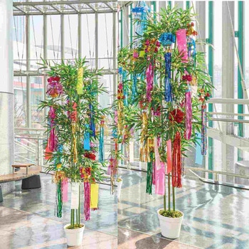 夏の装飾品 七夕笹バンブー高さ180cm (人工観葉植物) ストア・エキスプレス