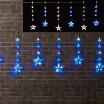 夏の装飾品 七夕飾り LED6連スター カーテンライト61球 ストア・エキスプレス