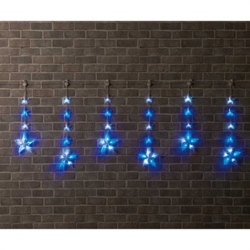 夏の装飾品 七夕飾り LED6連スター カーテンライト61球 ストア・エキスプレス
