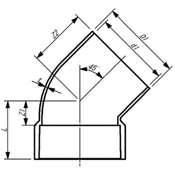 VU 45KL VU継手 45°片受エルボ 1個 東栄管機 【通販サイトMonotaRO】