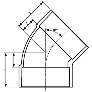 VU継手45°エルボ 透明 東栄管機