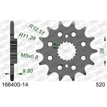 フロントスプロケット 520-14 166400-14 AFAM(アファム)