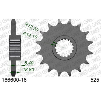 フロントスプロケット 525-16 166600-16 AFAM(アファム)