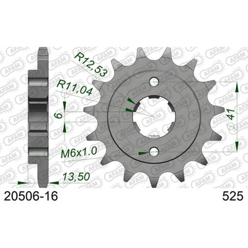 フロントスプロケット 525-16 20506-16 AFAM(アファム)