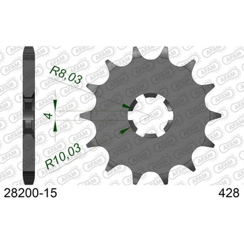 フロントスプロケット 428-15 28200-15 AFAM(アファム)