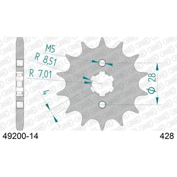 フロントスプロケット 428-14 49200-14 AFAM(アファム)