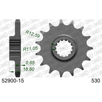 フロントスプロケット スチール 530-15 52900-15 AFAM(アファム)