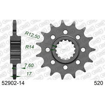フロントスプロケット スチール 520-14 52902-14 AFAM(アファム)