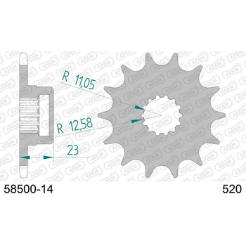 フロントスプロケット 520-14 58500-14 AFAM(アファム)