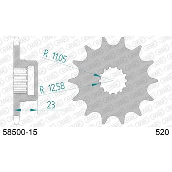 フロントスプロケット 520-15 58500-15 AFAM(アファム)
