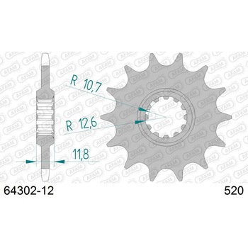 フロントスプロケット 520-12 64302-12 AFAM(アファム)