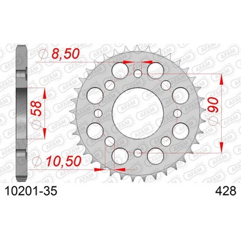 リアスチールスプロケット 428-35 10201-35 AFAM(アファム)