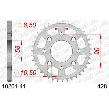 リアスチールスプロケット 428-41 10201-41 AFAM(アファム)