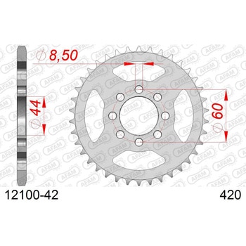 リアスチールスプロケット 420-42 12100-42 AFAM(アファム)