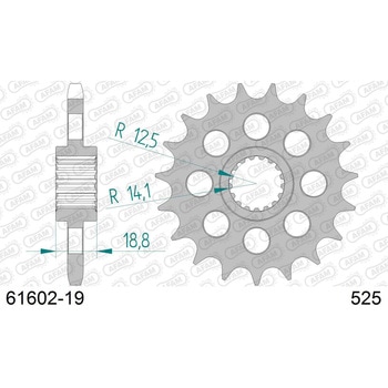フロントスプロケット 525-19 61602-19 AFAM(アファム)