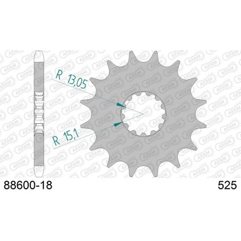 フロントスプロケット 525-18 88600-18 AFAM(アファム)