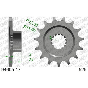 フロントスプロケット 525-17 94605-17 AFAM(アファム)