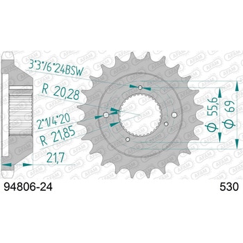 フロントスプロケット 530-24 94806-24 AFAM(アファム)