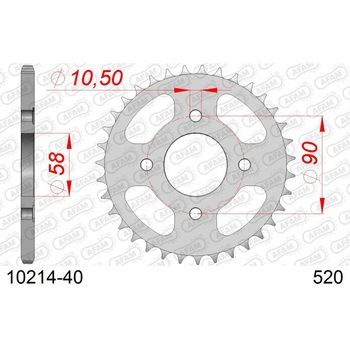 リアスチールスプロケット 520-40 10214-40 AFAM(アファム)