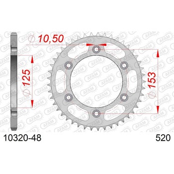 リアスチールスプロケット 520-48 10320-48 AFAM(アファム)