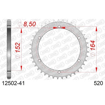 リアスチールスプロケット 520-41 12502-41 AFAM(アファム)