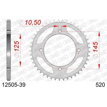 リアスチールスプロケット 520-39 12505-39 AFAM(アファム)