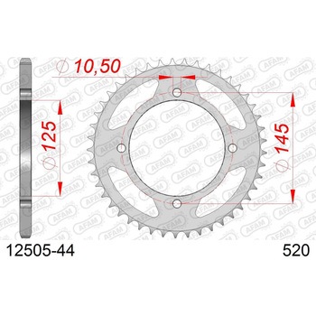 リアスチールスプロケット 520-44 12505-44 AFAM(アファム)