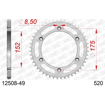 リアスチールスプロケット 520-49 12508-49 - AFAM(アファム)