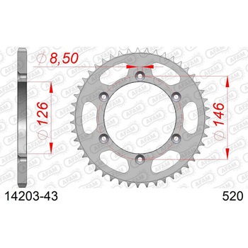リアスチールスプロケット 520-43 14203-43 - AFAM(アファム)