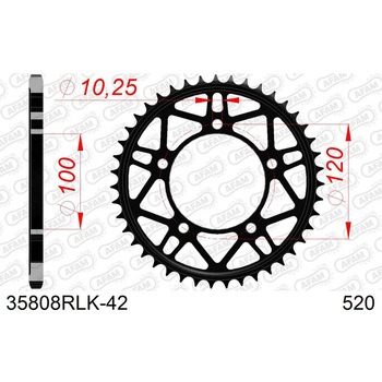 リアスチールスプロケット 520-42 35808RLK-42 AFAM(アファム)
