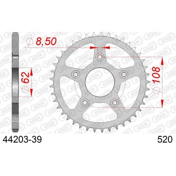 リアスチールスプロケット 520-39 44203-39 AFAM(アファム)