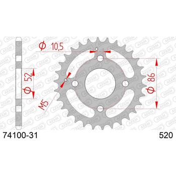 リアスチールスプロケット 520-31 74100-31 AFAM(アファム)