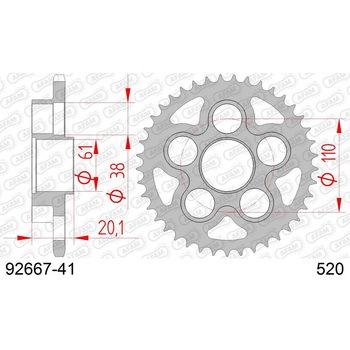 リアスチールスプロケット 520-41 92667-41 AFAM(アファム)