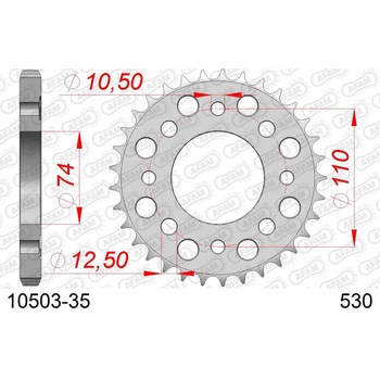 リアスチールスプロケット 530-35 10503-35 AFAM(アファム)