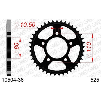 リアスチールスプロケット 525-36 10504-36 - AFAM(アファム)
