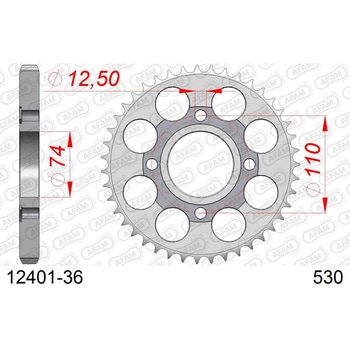 リアスチールスプロケット 530-36 12401-36 AFAM(アファム)