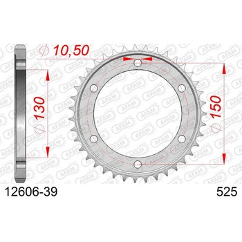 リアスチールスプロケット 525-39 12606-39 AFAM(アファム)