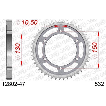 リアスチールスプロケット 532-47 12802-47 AFAM(アファム)