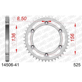 リアスチールスプロケット 525-41 14506-41 AFAM(アファム)