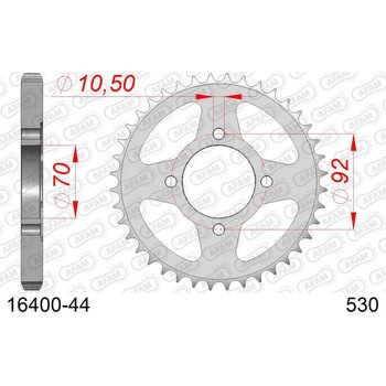 リアスチールスプロケット 530-44 16400-44 AFAM(アファム)