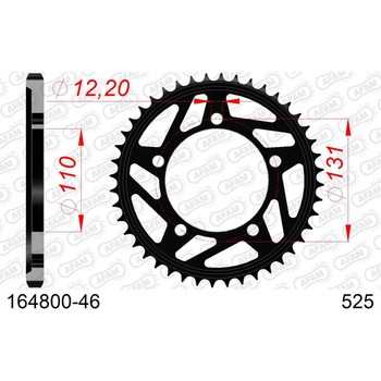 リアスチールスプロケット 525-46 164800-46 AFAM(アファム)