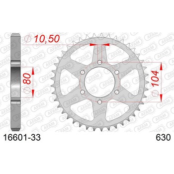 リアスチールスプロケット 630-33 16601-33 AFAM(アファム)